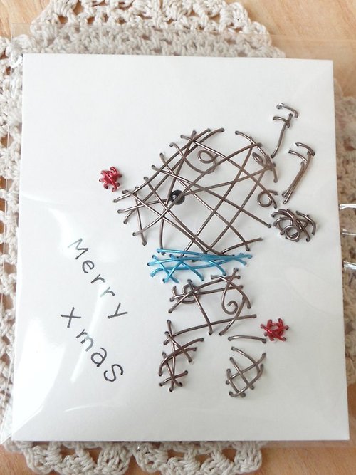 鋁現創意*aluminumideas 超觸感鋁線立體聖誕卡片~咪露麋鹿聖誕快樂