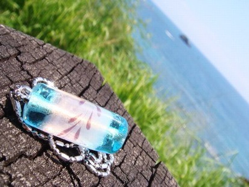 柚子林琉璃 - 盛夏 - 項鍊 - 玻璃 藍色