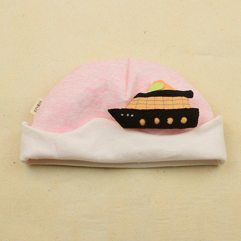 Romantic Rose sea organic cotton baby hat - ผ้ากันเปื้อน - ผ้าฝ้าย/ผ้าลินิน สึชมพู