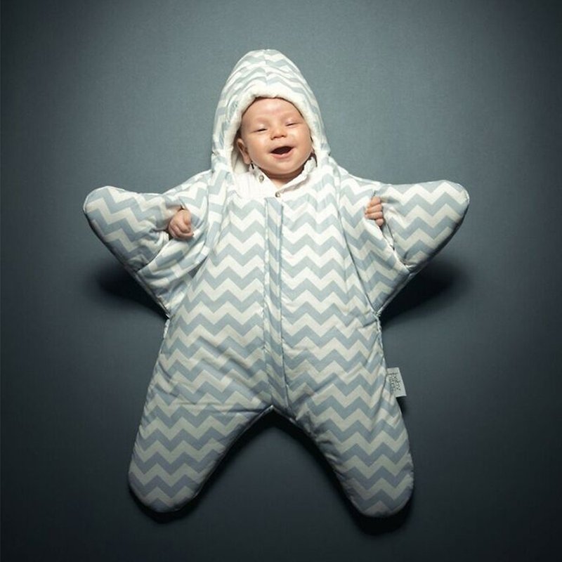 スペイン[製]サメの咬傷BabyBites綿100％手作りの赤ちゃん寝|アンチティピー| Baojinヒトデ{}  -  S号/標準 - 出産祝い用贈物 - コットン・麻 ブルー