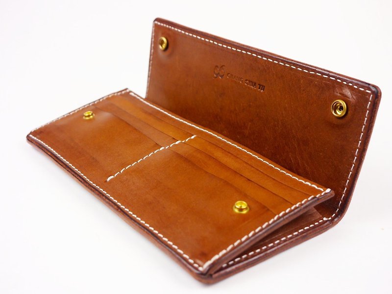 [YuYu] Classic Vintage Handmade Leather Long Clip - Wallets - Genuine Leather 