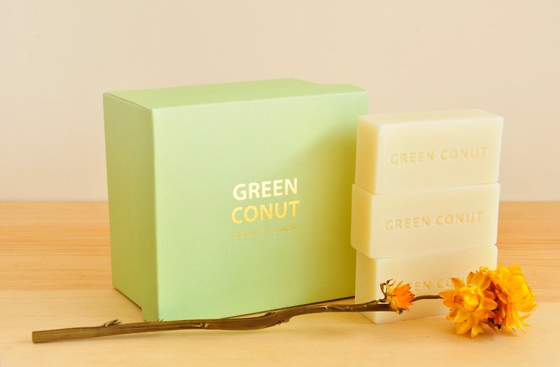 Green Conut classic gift - 女神アテナ石鹸 - ボディソープ - 寄せ植え・花 イエロー