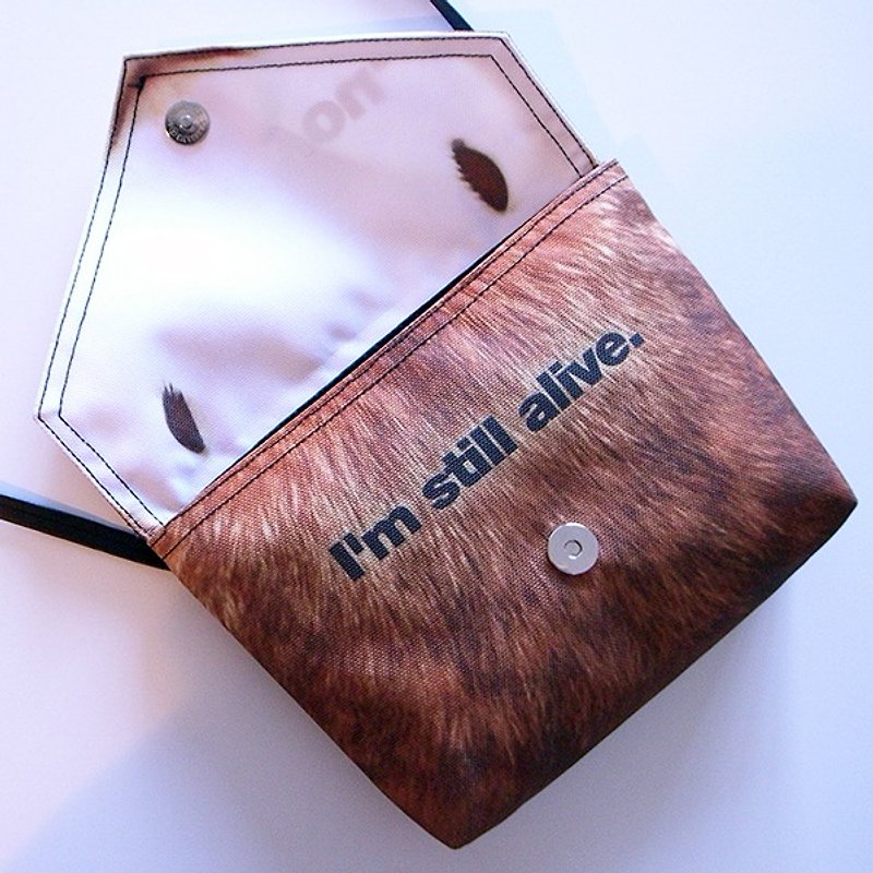 Anti-Fur Shoulder Bag--the THANK YOU Bag (Rabbit) - Messenger Bags & Sling Bags - Other Materials Brown
