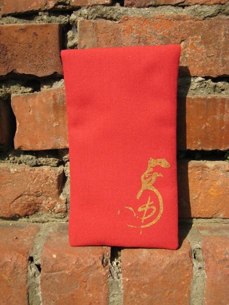 Red cotton bag / cell phone bag / pouch (straight section) Red - ถุงอั่งเปา/ตุ้ยเลี้ยง - วัสดุอื่นๆ สีแดง