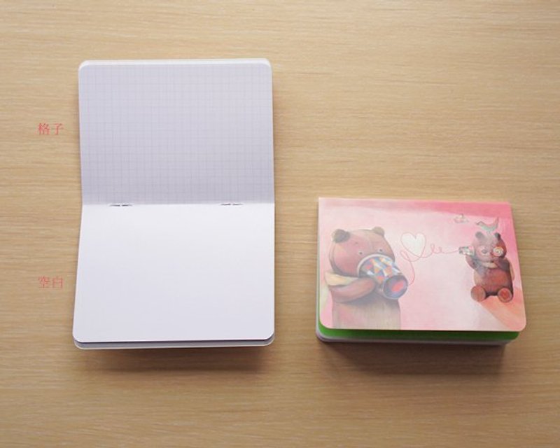 ベアティーザー：小さなノート/このスタンプ - ノート・手帳 - 紙 ピンク