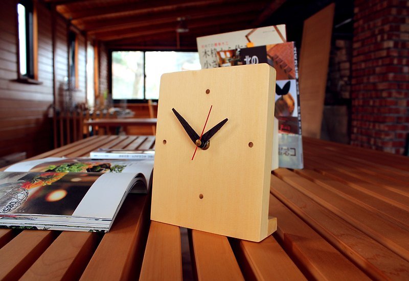 [阿拉斯加扁柏]原木桌鐘 - 時鐘/鬧鐘 - 木頭 咖啡色