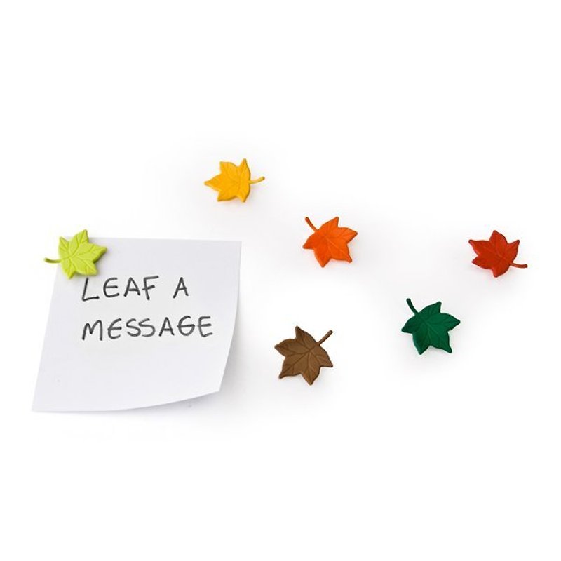 QUALY Fallen Leaves Breath-Magnet (a set of 6 pieces) - Magnets - Plastic Multicolor