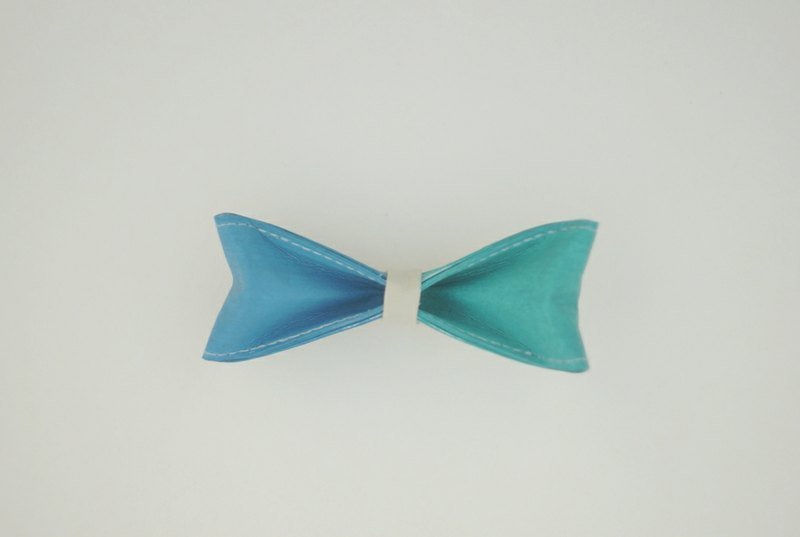 「Paper Bowtie」紙領結 藍色系列-Green & Blue No.1（雙色款：藍綠） - 領帶/領帶夾 - 紙 藍色
