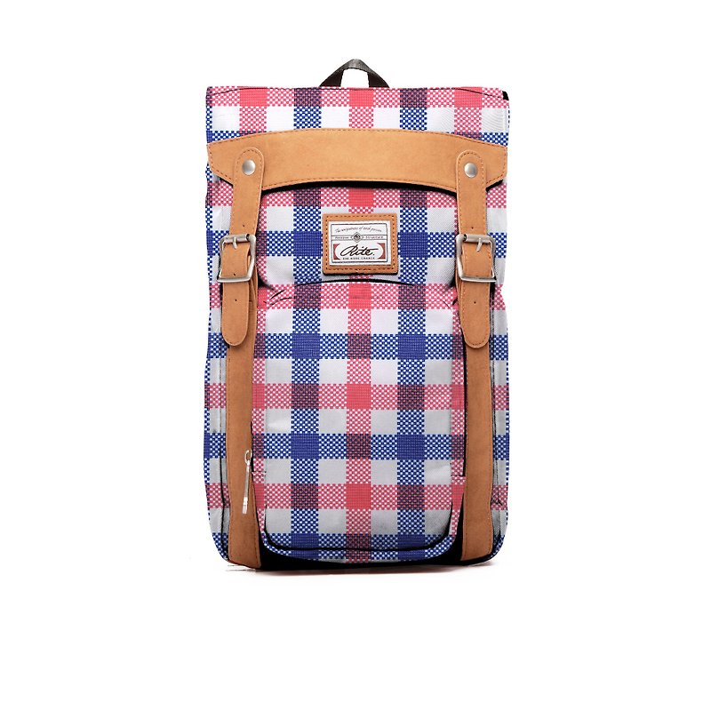 RITE | Brat Pack - red, white and blue grid | after the original removable backpack - กระเป๋าเป้สะพายหลัง - วัสดุกันนำ้ สีน้ำเงิน