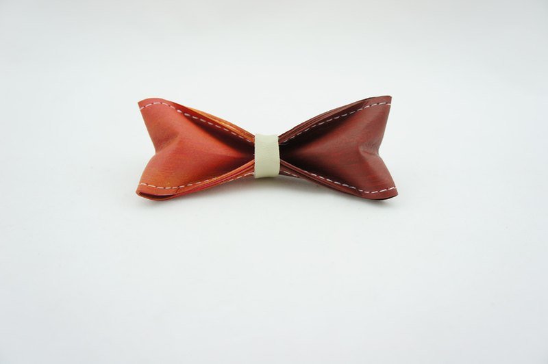 「Paper Bow Tie」紙領結 雙色系列- No.222（橘紅 櫻桃紫）【聖誕禮物/聖誕風格穿搭/聖誕飾品/領帶外首選】 - 領帶/領帶夾 - 紙 多色