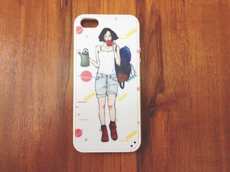 backpack girl phone case i5/5s - เคส/ซองมือถือ - พลาสติก ขาว