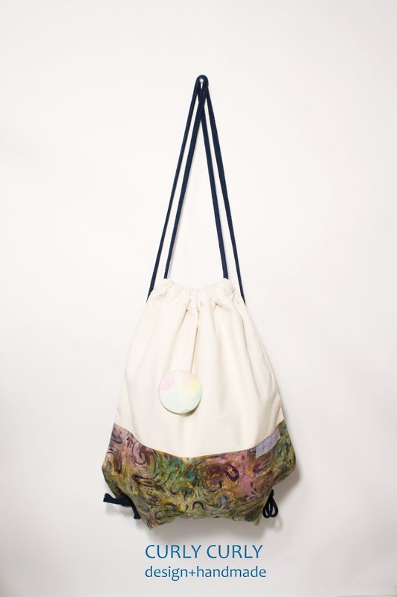 [CURLY CURLY] Pure Bags _The Imagery(贈送限定款別針一枚) - Drawstring Bags - Other Materials Multicolor