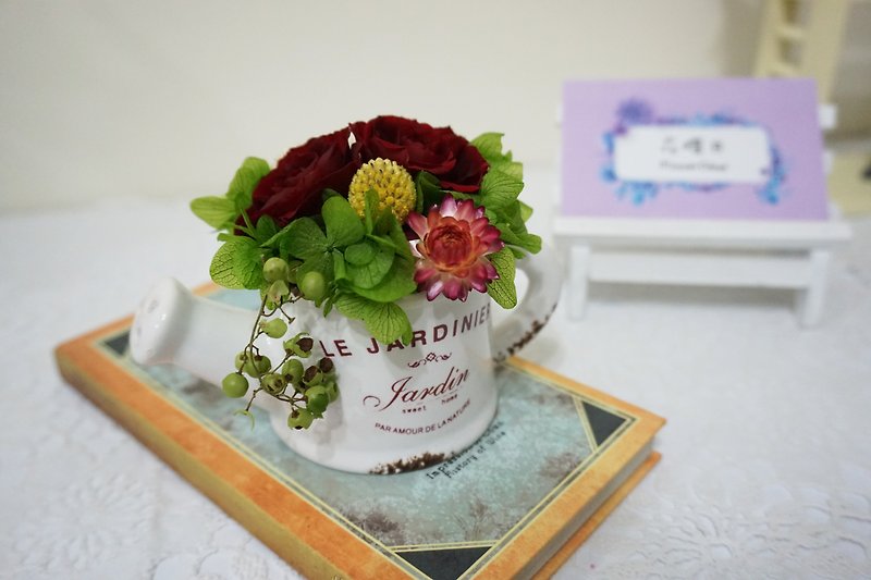 Dried Flowers Preserved flowers' zakka cute little kettle planted*exchange gifts*Valentine's Day*wedding*birthday gift - Plants - Plants & Flowers Red