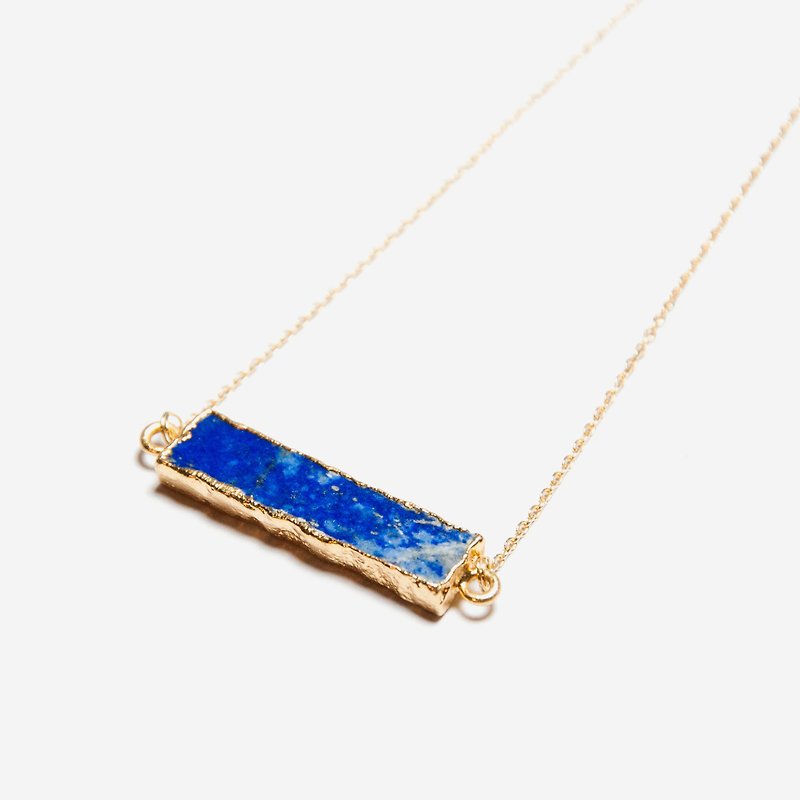 [Indigo] ore series - plated 24K Phnom Penh lapis necklace - Necklaces - Other Metals Blue