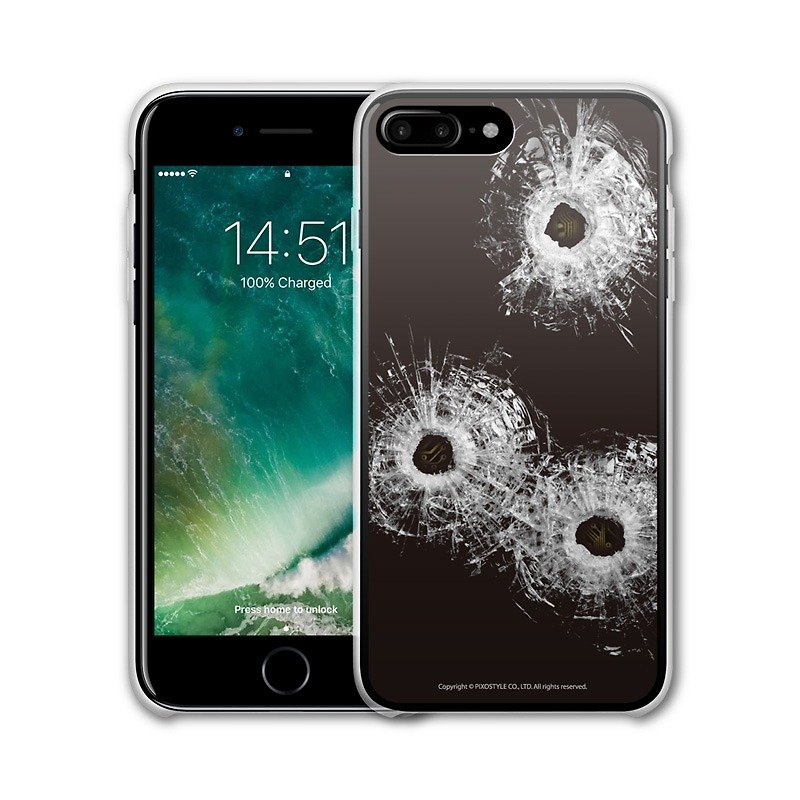 AppleWork iPhone 6/7/8 Plus Original Protective Case - Bullet Hole PSIP-203 - Phone Cases - Plastic Black