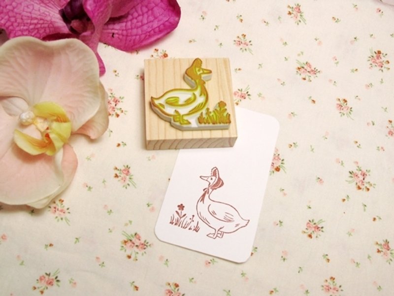 Apu handmade chapter retro fairy tale style Miss Duck stamp hand account stamp - Stamps & Stamp Pads - Rubber 