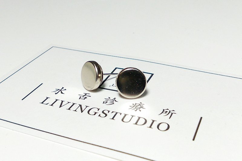 Stone Point _ earrings [needle] - Earrings & Clip-ons - Other Metals Gray
