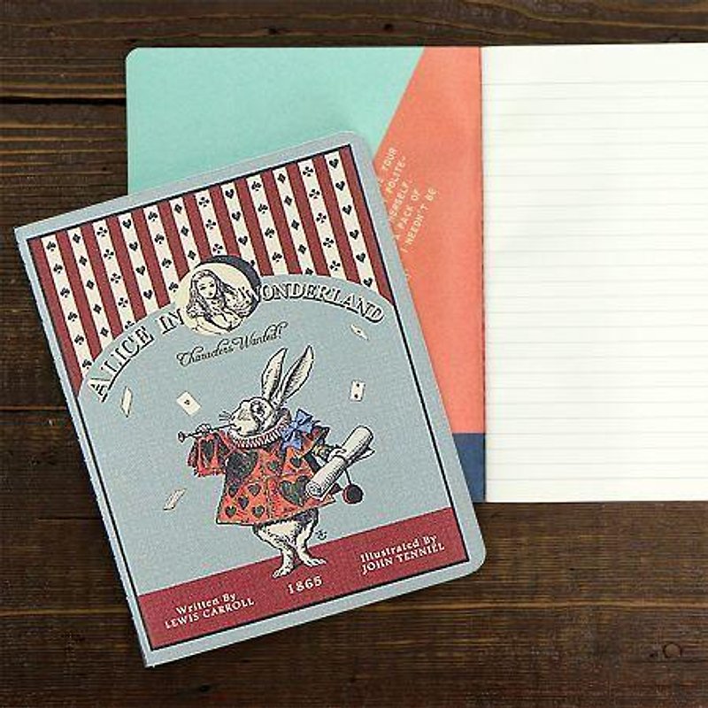 Dessin x 7321 Design-VG Alice Striped Notebook S-Heart Rabbit, 7321-07226 - สมุดบันทึก/สมุดปฏิทิน - กระดาษ สีน้ำเงิน