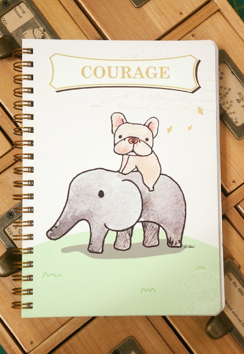 (sold out) elephant elephant fight - double coil notebook - Notebooks & Journals - Paper White