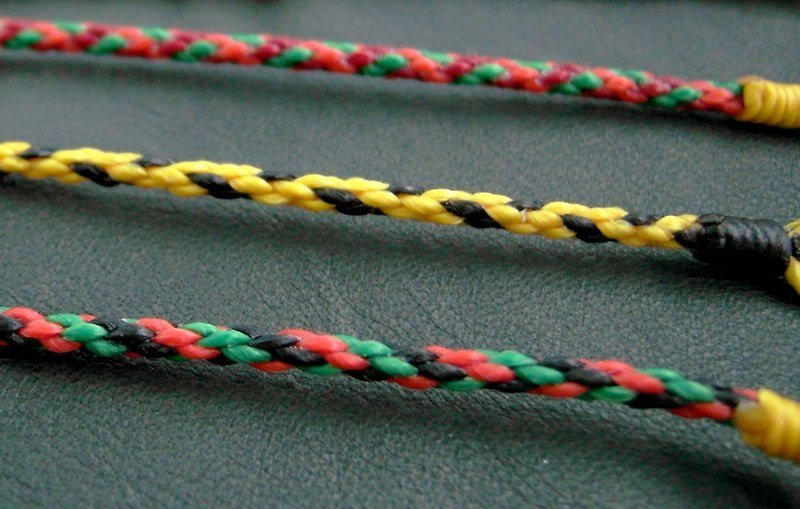 Six shares pure silk knitting wax line bracelet - สร้อยข้อมือ - วัสดุกันนำ้ หลากหลายสี