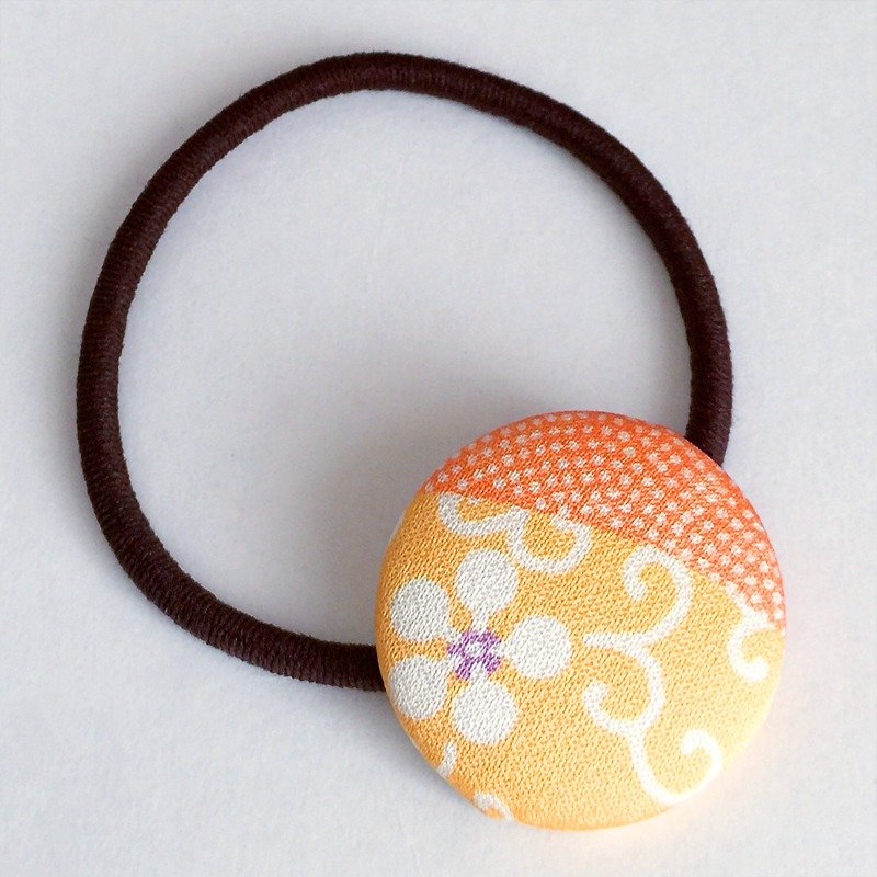 Hair elastic with Japanese Traditional Pattern, Kimono (Small) - Hair Accessories - Other Materials Yellow