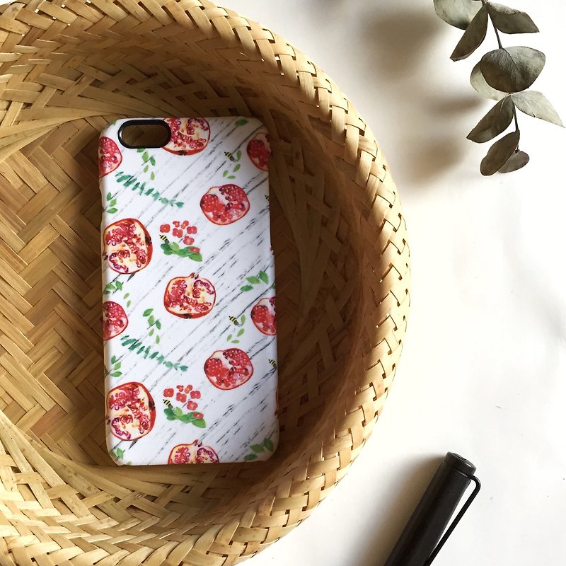 🔎zoom Item details 5 out of 5 stars.      (19) reviews Shipping & Policies Featuring pomegranate fruit and Eucalyptus leaves on a ink brushed background, personalization option available  Hard shell matte case. Scratch resistant and will not peel or fa - Phone Cases - Plastic Red