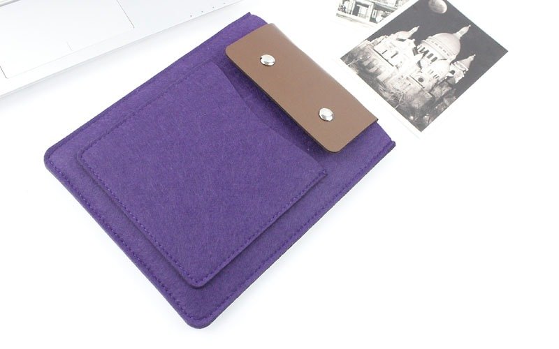 Genuine pure handmade purple felt Microsoft computer protective sleeve blanket sets of laptop bag Body Laptop (can be tailored) - ZMY061PUSF3 - กระเป๋าแล็ปท็อป - วัสดุอื่นๆ สีม่วง