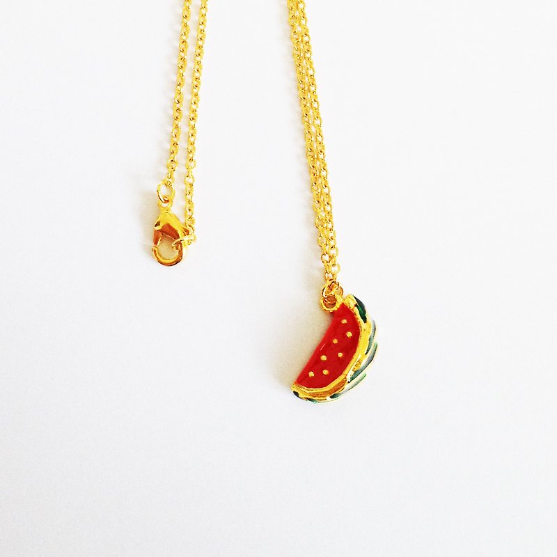 Glorikami Red Water melon Paper Fruit - Necklaces - Other Metals Red