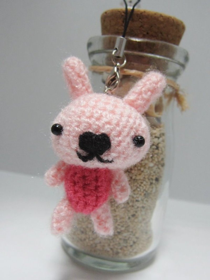 【This age ❤ Tabby Cat】~Cute mini rabbit. Charm - Charms - Other Materials Pink