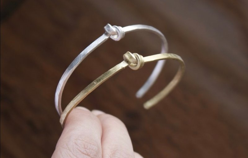 Brass bracelet 0301 knot special day - Bracelets - Sterling Silver Gold