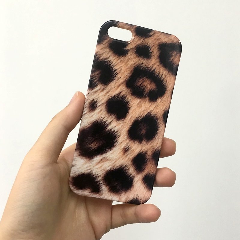 Brown Leopard Pattern 3D Full Wrap Phone Case, available for  iPhone 7, iPhone 7 Plus, iPhone 6s, iPhone 6s Plus, iPhone 5/5s, iPhone 5c, iPhone 4/4s, Samsung Galaxy S7, S7 Edge, S6 Edge Plus, S6, S6 Edge, S5 S4 S3  Samsung Galaxy Note 5, Note 4, Note 3,   - อื่นๆ - พลาสติก 