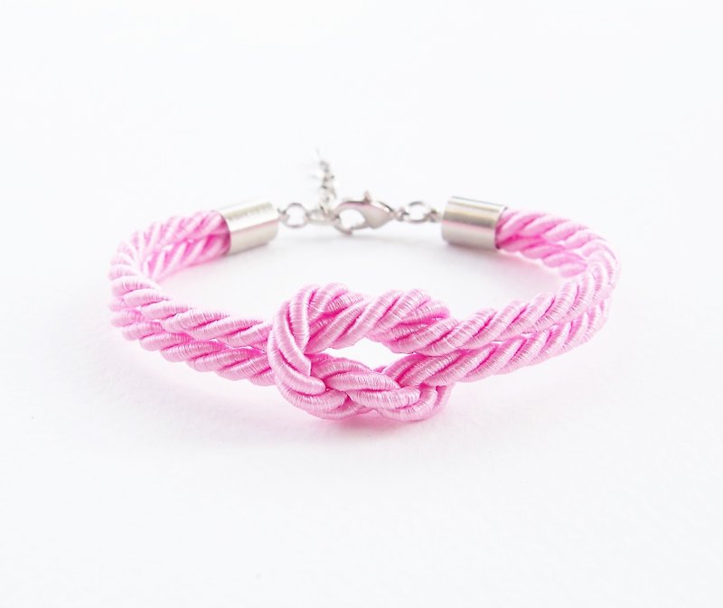 Pink knot bracelet - 手鍊/手環 - 其他材質 粉紅色