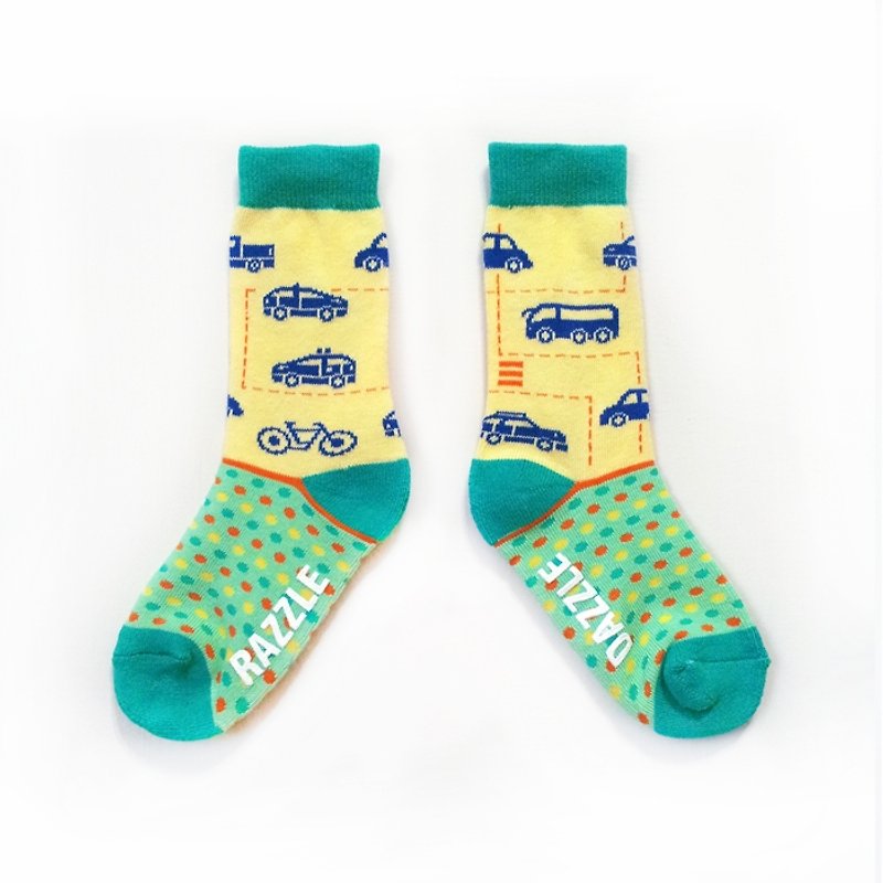 Grew up want to do - driver / bright yellow / dream Giants series socks - ถุงเท้า - ผ้าฝ้าย/ผ้าลินิน หลากหลายสี
