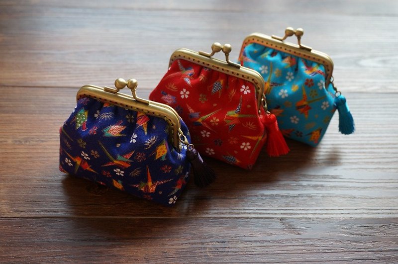 [Dumplings] breeze origami series bronzing mouth gold package cotton coin bag jewelry admission package - Coin Purses - Other Materials Multicolor