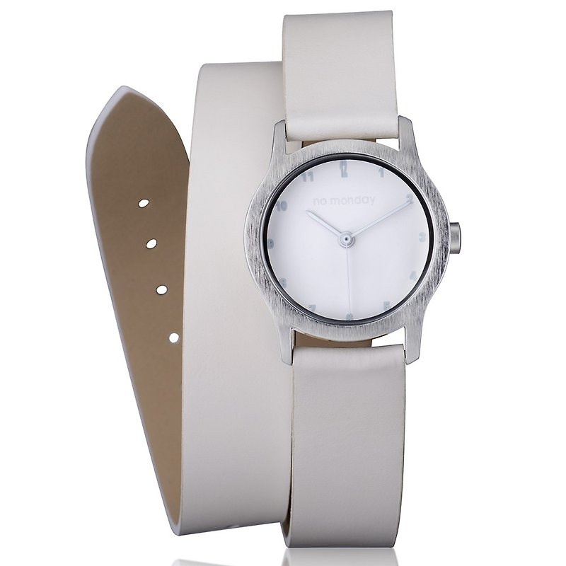 NO Monday Margaret Collection Designer Table - White Matte / 23mm - Women's Watches - Other Materials White