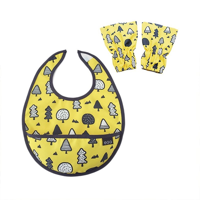 Baby bib sleeves set, Baby shower gift, waterproof bib, Yellow - Bibs - Waterproof Material Yellow