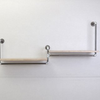 Industrial style multifunctional water pipe rack_black iron primary color B style