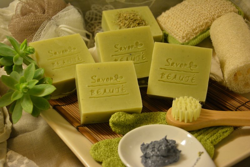 [Savon Beauté-莎媞作坊]橄欖冰河泥皂(緊緻肌膚效果佳-100%取自加拿大冰河泥製成,新款上市!!) - 肥皂/手工皂 - 植物．花 綠色