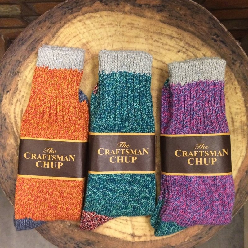 Fairycookies 日本製造 CHUP SOCKS 民族風雪花襪 M號 Craftsman - 襪子 - 棉．麻 多色