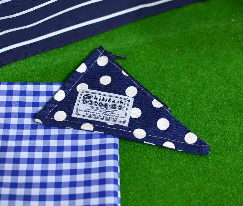 ░ ░ drawer packet ☞ concentrated blue pennant change - Coin Purses - Cotton & Hemp Multicolor