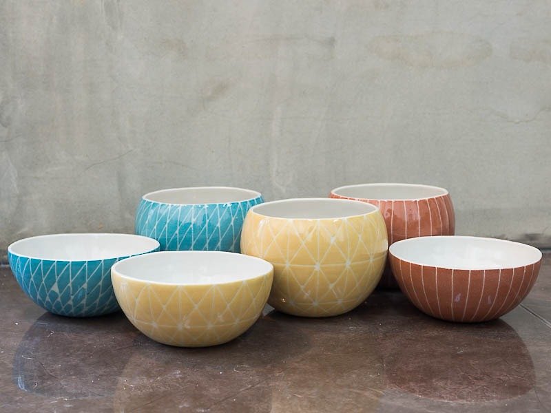 Fruitto collection ~ ceramic bowl ~ tropical fruit pattern - ถ้วยชาม - วัสดุอื่นๆ หลากหลายสี