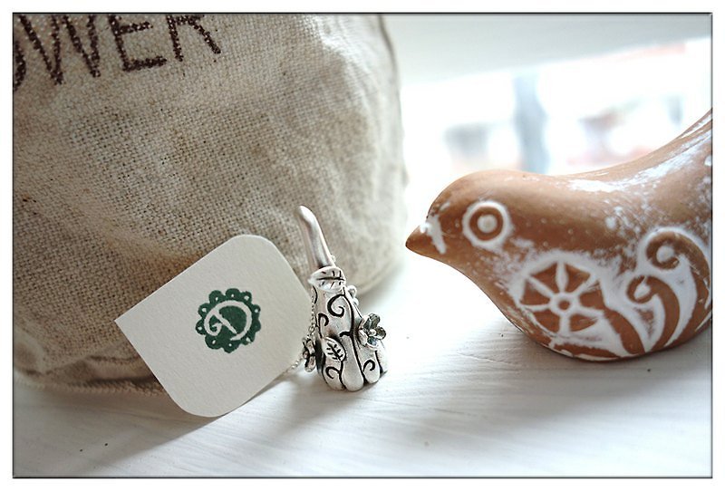 **~ Customized plant sterling silver seal + 18-inch sterling silver necklace~**Sheep + hand-made - สร้อยคอ - เงินแท้ สีเงิน