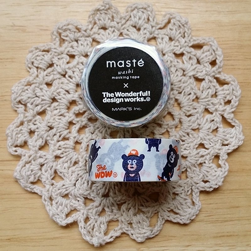 maste and paper tape COLLABO joint family [Wonder Bear skateboard (MST-MKT26-IV)] - Washi Tape - Paper White