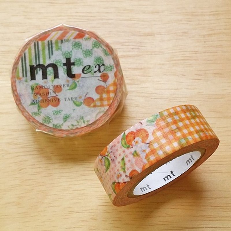 mt and paper tape mt ex 【Flower collage - tangerine (MTEX1P31)】 finished product - มาสกิ้งเทป - กระดาษ สีส้ม