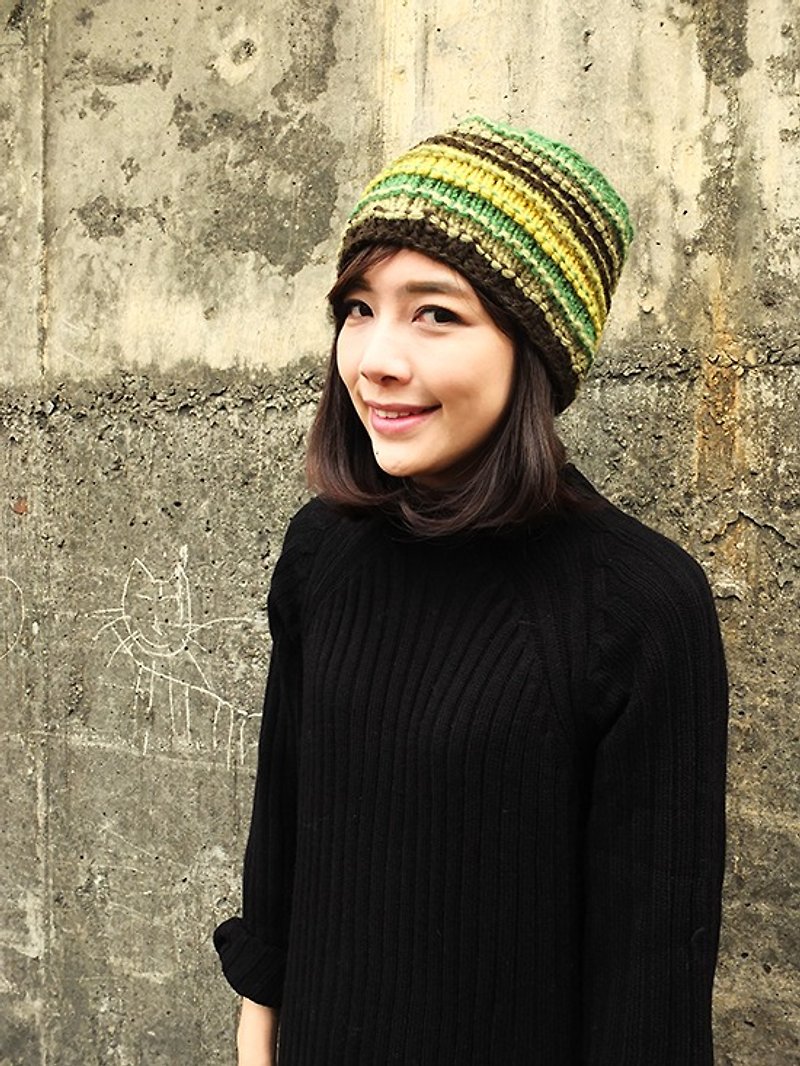 Handmade Hand Knit Headband, Wool Headband, Womens Knitting Headband, Ear Warmer - Headbands - Wool Green