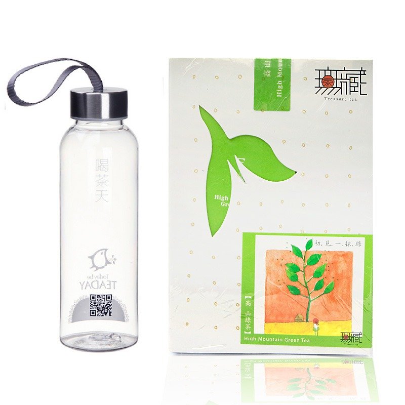 [Simple] Alishan high mountain tea set into a triangular tea bag tea ◆ 10 + portable thermal bottle ◆ - ชา - วัสดุอื่นๆ สีเขียว
