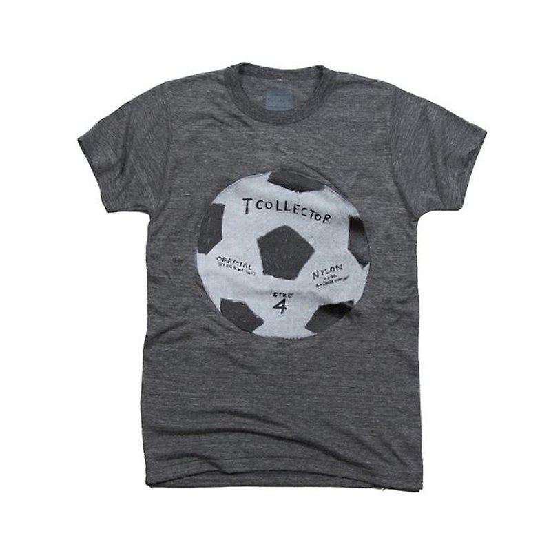 Soccer ball illustration T-shirt Unisex XS ~ XL size Tcollector - เสื้อยืดผู้หญิง - ผ้าฝ้าย/ผ้าลินิน สีเทา