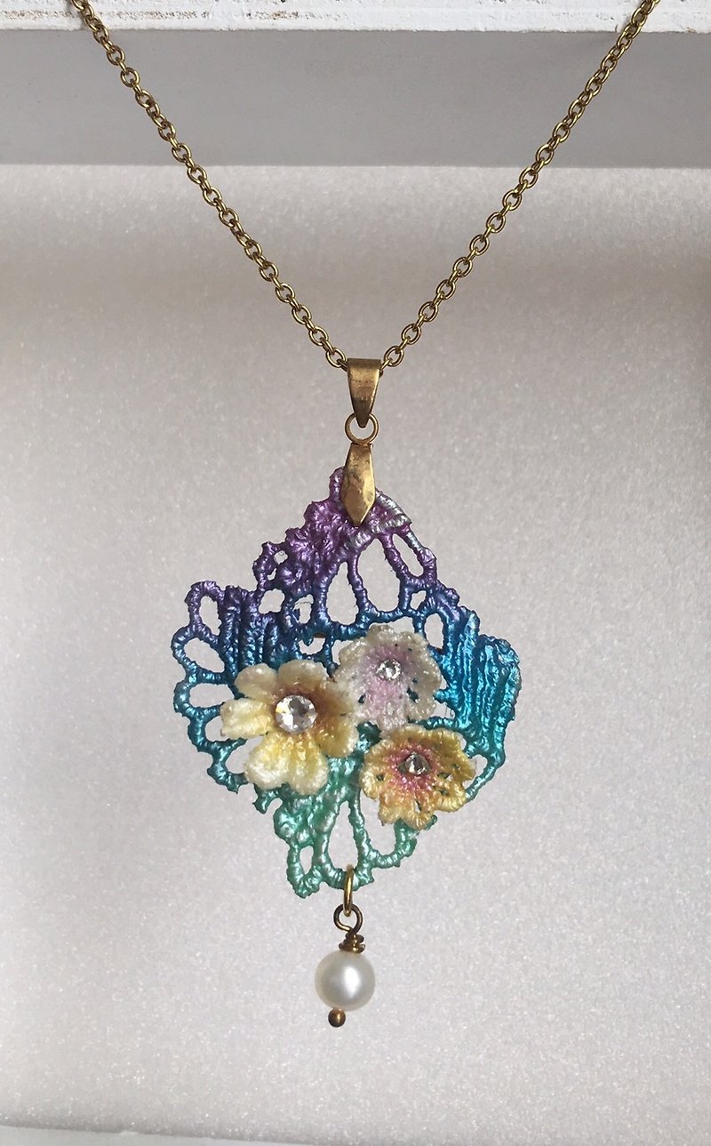 NS01-01 Monet Garden Necklace-Diamond Pearl Version - สร้อยคอ - วัสดุอื่นๆ หลากหลายสี