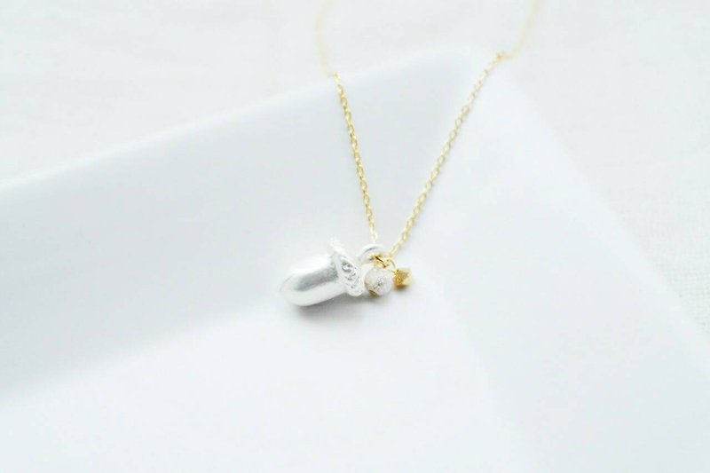 "Classic Series" silver snow snow-covered forests of acorn clavicle chain - สร้อยคอทรง Collar - เครื่องเพชรพลอย 