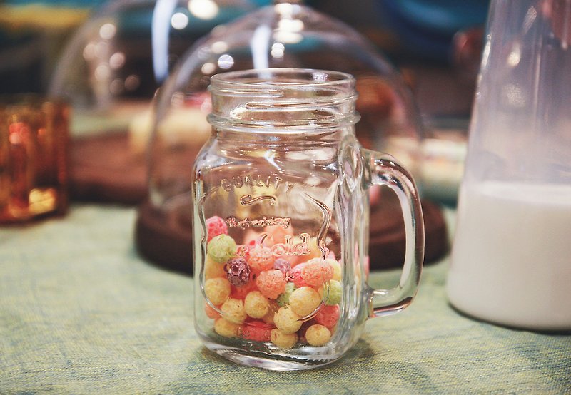 DULTON English lettering jars M / glass jars salad - Mugs - Glass 